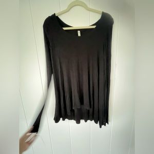 Free People Long Black Top
